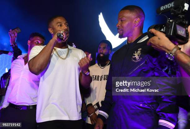 Jamie Foxx and Michael B. Jordan attend the 2018 BET Awards After Party hosted by Grey Goose and Jamie Foxx on June 24, 2018 in Los Angeles,...