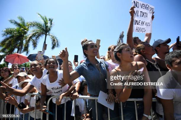 Supporters of Mexico's presidential candidate for the MORENA party, Andres Manuel Lopez Obrador, attend a campaign rally in Acapulco, Guerrero State,...