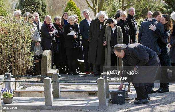 Dutch writer Remco Campert stands in front of the grave of his friend and Dutch poet, translator, writer, essayist Herman Rudolf Kousbroek at the...