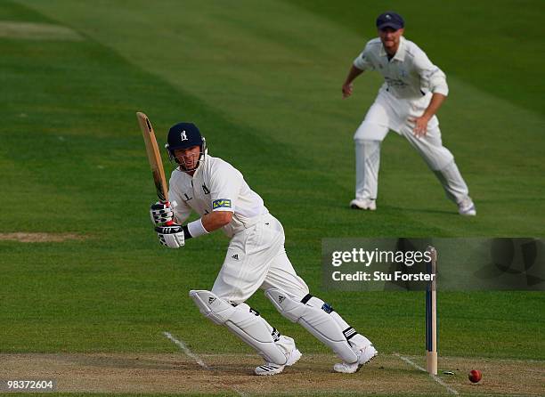 Warwickshire batsman Ian Bell in action during the 2nd day of the Division One LV County Championship match between Warwickshire and Yorkshire at...