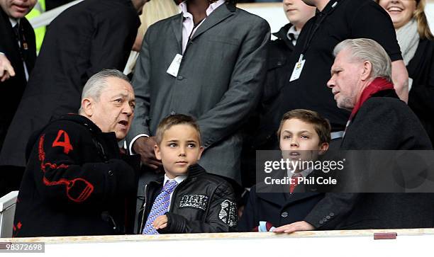 David Sullivan and David Gold Chairmen of West Ham United during the Barclays Premier League match between West Ham United and Sunderland at Upton...