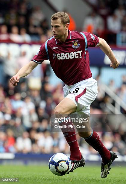 Jonathan Spector of West Ham United during the Barclays Premier League match between West Ham United and Sunderland at Upton Park on April 10, 2010...