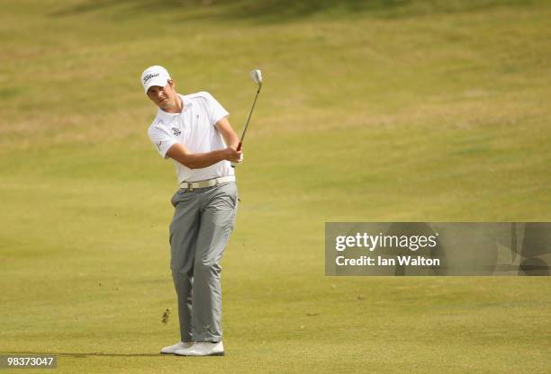 Simon Thornton of Ierland in action during the 3rd round of the Madeira Islands Open at the Porto Santo golf club on April 10, 2010 in Porto Santo...