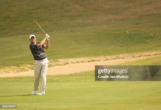 James Morrison of England in action during the 3rd round of the Madeira Islands Open at the Porto Santo golf club on April 10, 2010 in Porto Santo...