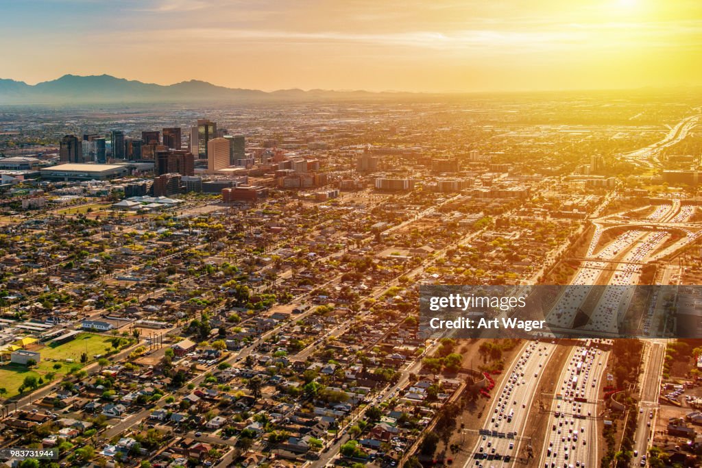 Phoenix Aerial at Dusk