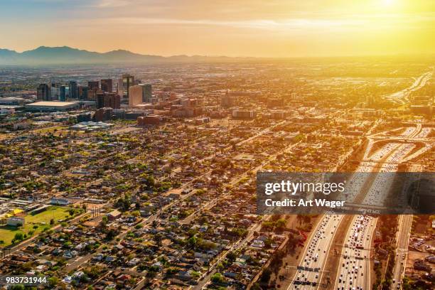 鳳凰空中黃昏 - phoenix arizona 個照片及圖片檔