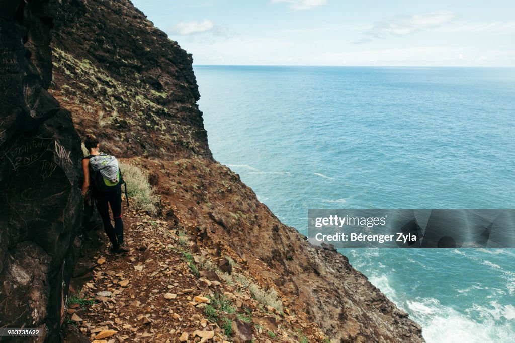 Hanging on the Cliff, Mile 7, Kalalau Trail