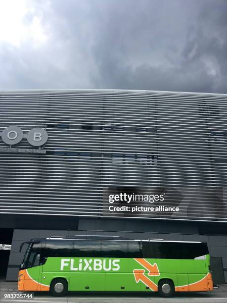 June 2018, Germany, Munich: A Flixbus bus stands at the central bus station . Photo: Stephan Jansen/dpa