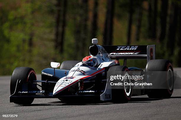 Ryan Briscoe of Australia, driver of the Team Penske Dallara Honda during qualifying for the IRL IndyCar Series Grand Prix of Alabama at Barber...