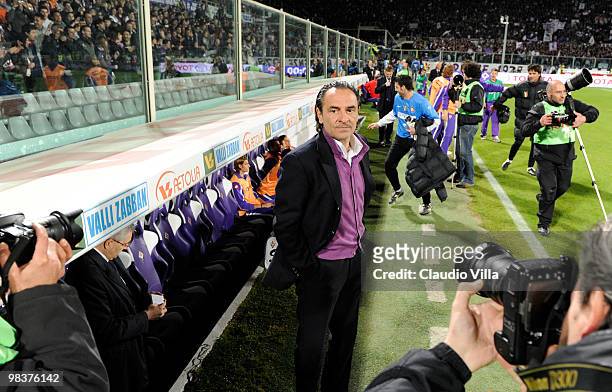 Fiorentina Head Coach Cesare Prandelli during the Serie A match between ACF Fiorentina and FC Internazionale Milano at Stadio Artemio Franchi on...