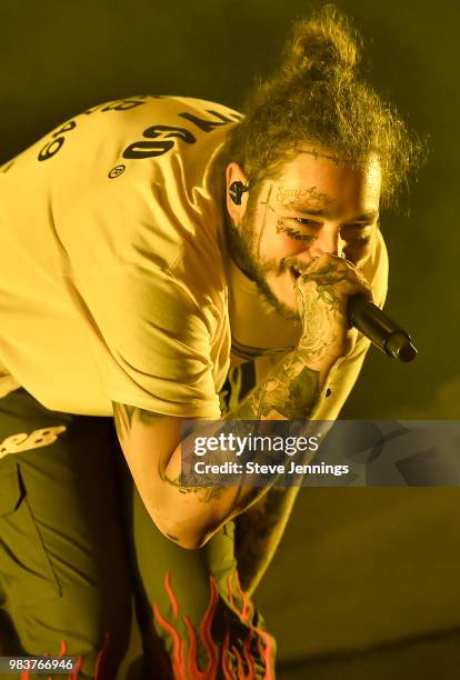 Post Malone performs at Shoreline Amphitheatre on June 24, 2018 in Mountain View, California.