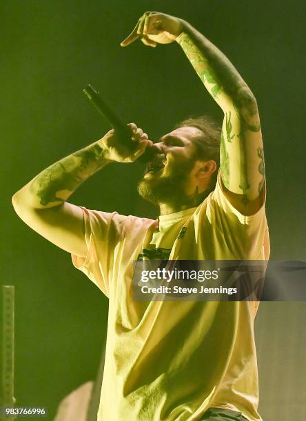 Post Malone performs at Shoreline Amphitheatre on June 24, 2018 in Mountain View, California.