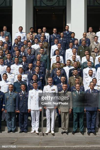 Spain's King Felipe VI during the closing ceremony of the 19th General Staff course of Spanish Armed Forces Academy in Madrid, Spain, 25 June 2018