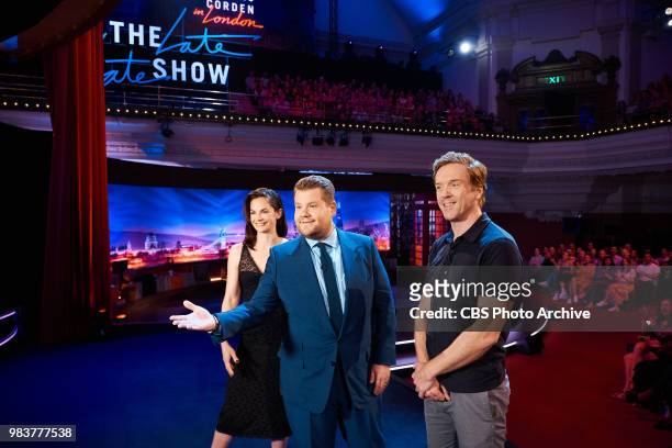 The Late Late Show with James Corden in London, airing Wednesday, June 20 with guests Ruth Wilson and Damian Lewis.