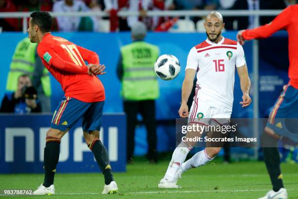 Nordin Amrabat of Morocco during the World Cup match between Spain v Morocco at the Kaliningrad Stadium on June 25, 2018 in Kaliningrad Russia