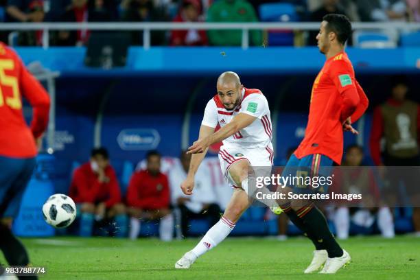 Nordin Amrabat of Morocco during the World Cup match between Spain v Morocco at the Kaliningrad Stadium on June 25, 2018 in Kaliningrad Russia