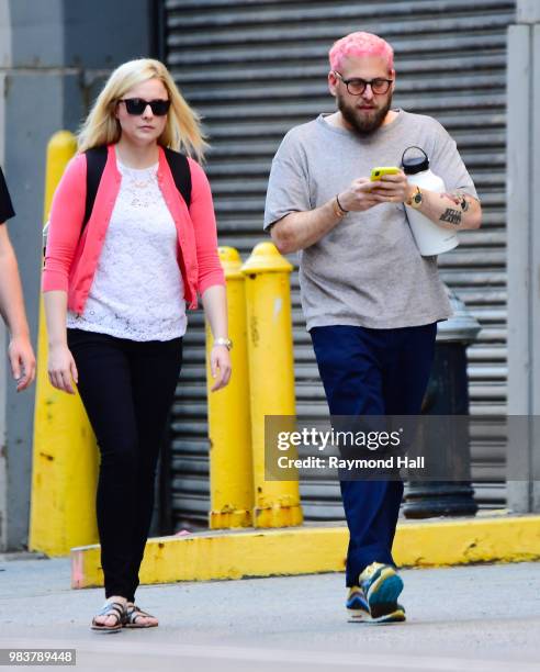 Actress Jonah Hill is seen in SoHo on June 25, 2018 in New York City.