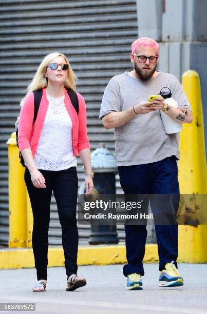 Actress Jonah Hill is seen in SoHo on June 25, 2018 in New York City.