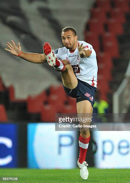 Quade Cooper of the Reds during the Super 14 match between Lions and Reds from Coca Cola Park Stadium on April 10, 2010 in Johannesburg, South Africa.