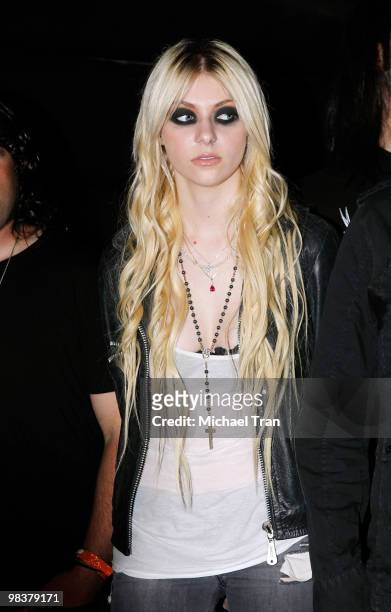 Taylor Momsen of Pretty Reckless attends the VANS Warped Tour 2010 press conference and kick-off party held at the Key Club on April 9, 2010 in West...