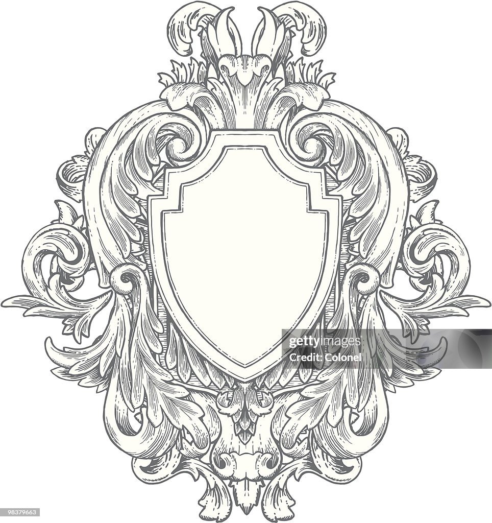 Patterned Heraldry Ornate Vintage Handdrawn Heraldry High-Res Vector Graphic - Getty Images