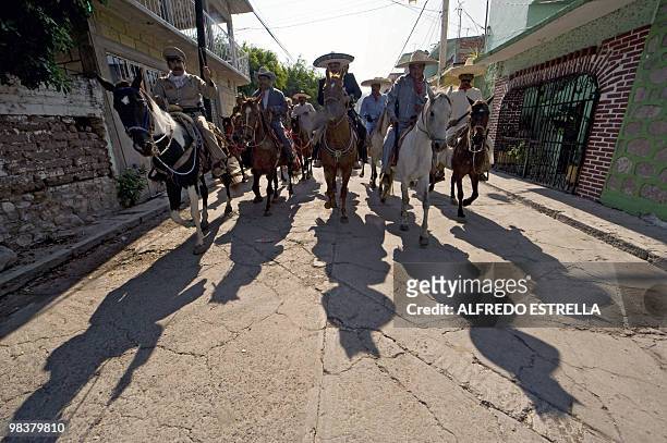 Actors perform the "Death of Zapata", on Mexican heroe Emiliano Zapata's death anniversary in Chinameca community, Morelos State, Mexico, on April...