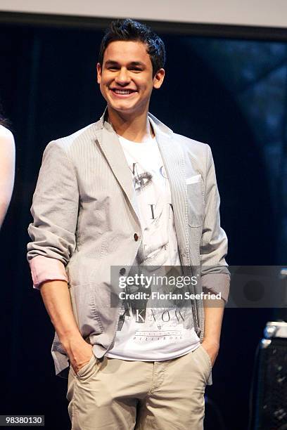 Actor Bronson Pelletier attends the 'Twilight: 'New Moon' fan-event at Hangar 2 of the Tempelhof Airport on April 10, 2010 in Berlin, Germany.