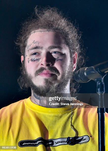 Post Malone performs at Shoreline Amphitheatre on June 23, 2018 in Mountain View, California.