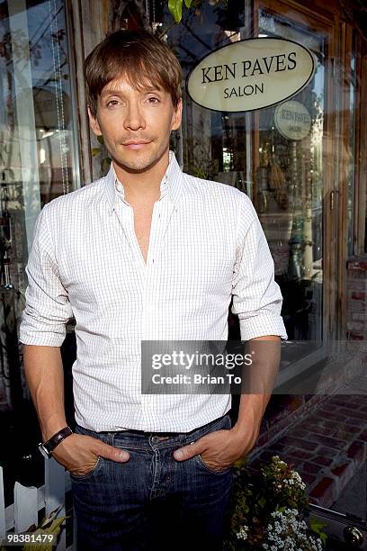 Stylist Ken Paves poses at private photo shoot at Ken Paves Salon on April 9, 2010 in Beverly Hills, California.