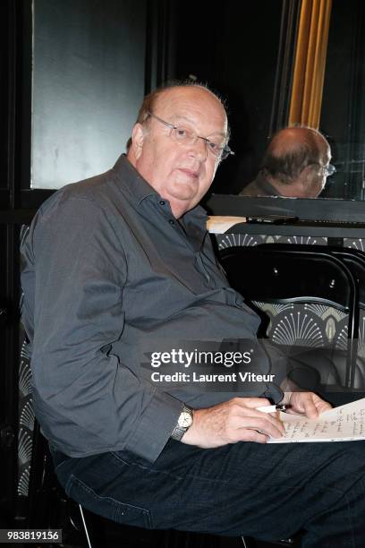 Humorist Bernard Mabille attends "La Bataille du Rire" TV Show at Theatre de la Tour Eiffel on June 25, 2018 in Paris, France.