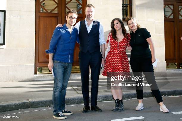 Sebastian Marx, Walter, Laura Domenge and Elodie Poux attend "La Bataille du Rire" TV Show at Theatre de la Tour Eiffel on June 25, 2018 in Paris,...