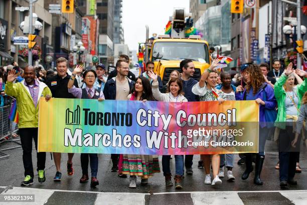 Some members of Toronto city council march in the parade. Hundreds of thousands came out to celebrate Toronto's Pride Parade. The parade with more...