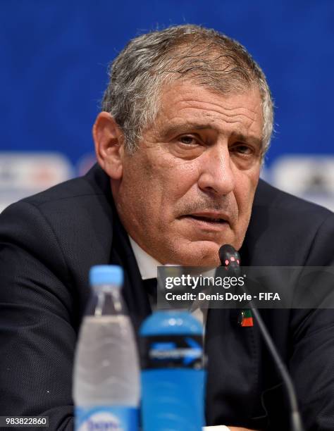 Fernando Santos, Head coach of Portugal atttends the post match press conerence following the 2018 FIFA World Cup Russia group B match between Iran...