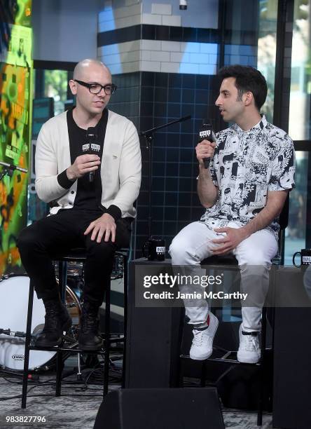 Ian Axel and Chad King of A Great Big World visit Build series at Build Studio on June 25, 2018 in New York City.