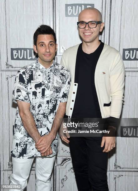 Chad King and Ian Axel of A Great Big World visit Build series at Build Studio on June 25, 2018 in New York City.