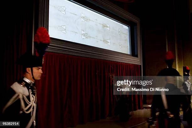 Soldiers in full dress during the Solemn Exposition Of The Holy Shroud on April 10, 2010 in Turin, Italy. The Holy Shroud will be displayed at the...