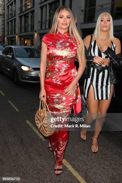 Chloe Sims attending the Maya Jama x Pretty Little Thing launch at MNKY HSE on June 25, 2018 in London, England.