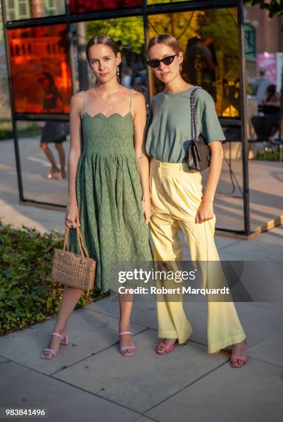 Helena Cuesta and Lucia Cuesta outside the TCN fashion show during 080 Barcelona Fashion Week 2018 on June 25, 2018 in Barcelona, Spain.