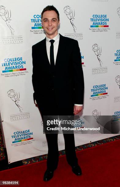 Actor Jim Parsons arrives at the 31st Annual College Television Awards hosted by the Academy of Television Arts and Sciences held at the Hollywood...