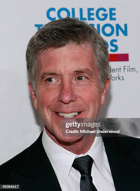 Personality Tom Bergeron arrives at the 31st Annual College Television Awards hosted by the Academy of Television Arts and Sciences held at the...