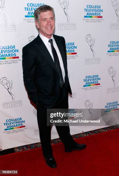 Personality Tom Bergeron arrives at the 31st Annual College Television Awards hosted by the Academy of Television Arts and Sciences held at the...