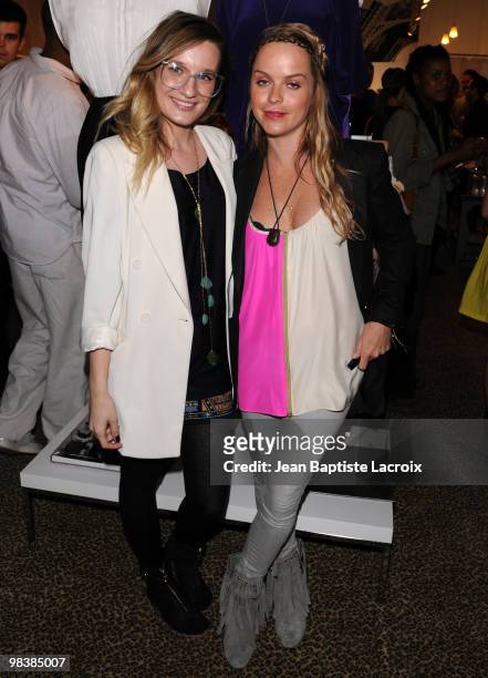 Yana Khromova and Taryn Manning attend a mixer party for the Yana K clothing line's Spring Collection on April 10, 2010 in Santa Monica, California.