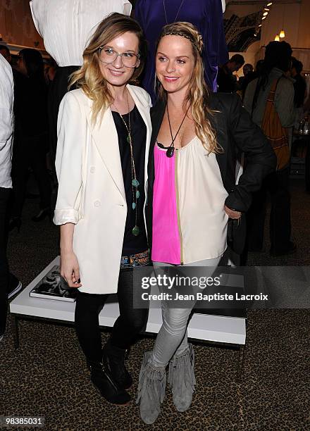 Yana Khromova and Taryn Manning attend a mixer party for the Yana K clothing line's Spring Collection on April 10, 2010 in Santa Monica, California.