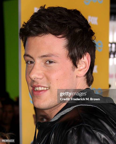 Actor Cory Monteith attends the outdoor screening of Fox's "Glee" Spring premiere at The Grove on April 10, 2010 in Los Angeles, California.