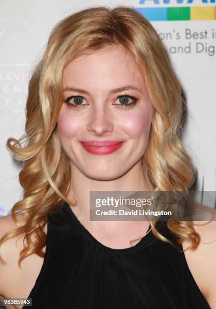 Actress Gillian Jacobs attends the press room during the 31st Annual College Television Awards at Renaissance Hollywood Hotel on April 10, 2010 in...