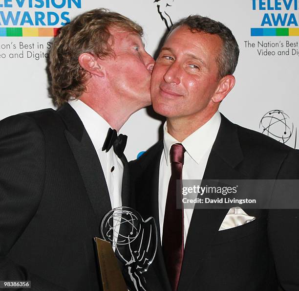 Personality and Philanthropy Award recipient Nigel Lythgoe and TV personality Adam Shankman attend the press room during the 31st Annual College...