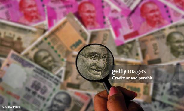 new indian rupees currency bank notes - the millennium stock pictures, royalty-free photos & images