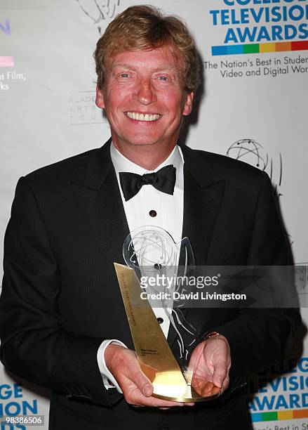 Personality and Philanthropy Award recipient Nigel Lythgoe attends the press room during the 31st Annual College Television Awards at Renaissance...