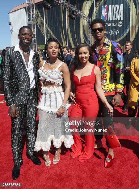 Gucci Mane, Keyshia Ka'Oir, Nekolle Eddie, and Jarell Eddie attend 2018 NBA Awards at Barkar Hangar on June 25, 2018 in Santa Monica, California.
