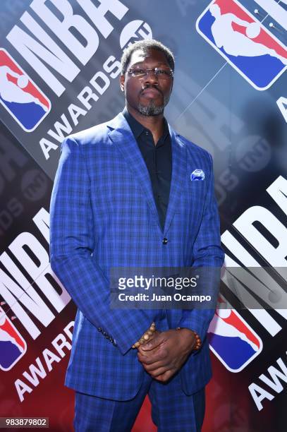 Ben Wallace walks the red carpet before the NBA Awards Show on June 25, 2018 at The Barkar Hangar in Santa Monica, California. NOTE TO USER: User...